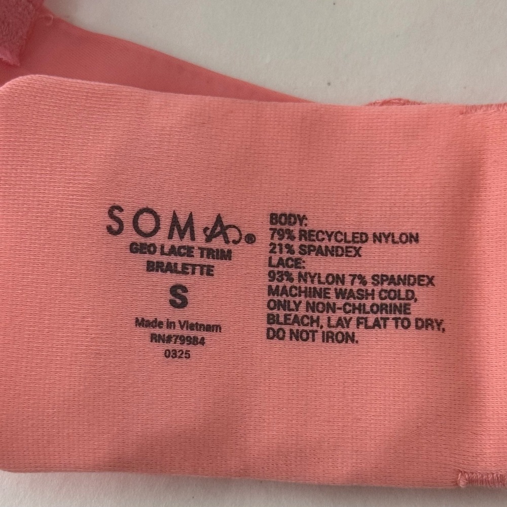 NWT Soma Bralette Lot of 2 Size Small Pink and Black Lace - Picture 3 of 10